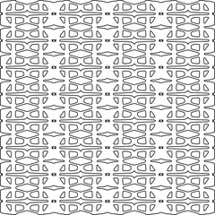 Stylish texture with figures from lines.Abstract geometric black and white pattern for web page, textures, card, poster, fabric, textile. Monochrome graphic repeating design. 