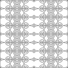 Stylish texture with figures from lines.Abstract geometric black and white pattern for web page, textures, card, poster, fabric, textile. Monochrome graphic repeating design. 