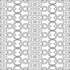 Stylish texture with figures from lines.Abstract geometric black and white pattern for web page, textures, card, poster, fabric, textile. Monochrome graphic repeating design. 