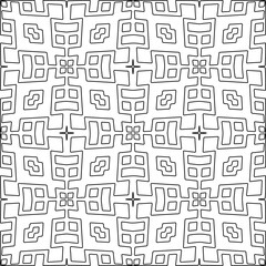 Stylish texture with figures from lines.Abstract geometric black and white pattern for web page, textures, card, poster, fabric, textile. Monochrome graphic repeating design. 