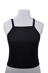 Black Modal Soft Strap top on mannequin on white background