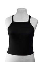 Black Modal Soft Strap top on mannequin on white background