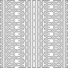 Stylish texture with figures from lines.Abstract geometric black and white pattern for web page, textures, card, poster, fabric, textile. Monochrome graphic repeating design. 