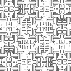 Stylish texture with figures from lines.Abstract geometric black and white pattern for web page, textures, card, poster, fabric, textile. Monochrome graphic repeating design. 