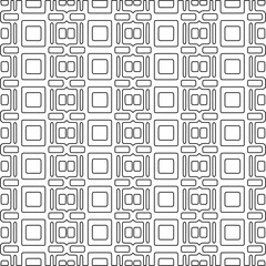 Stylish texture with figures from lines.Abstract geometric black and white pattern for web page, textures, card, poster, fabric, textile. Monochrome graphic repeating design. 