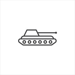 Tank vector icon. Military tank sign design. Tank symbol flat pictogram. UX UI icon