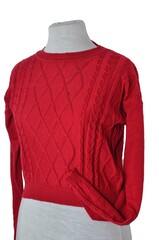 Red sweater on white background 