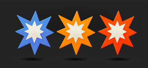 Color flashes collection. 3d vector isolated on black background © tovovan