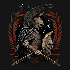 Fototapeta premium medieval knight with sword icon