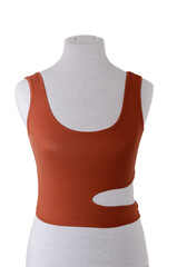 Top T-shirt Woman Muscular Short Fashion Basic Crop oxide orange
