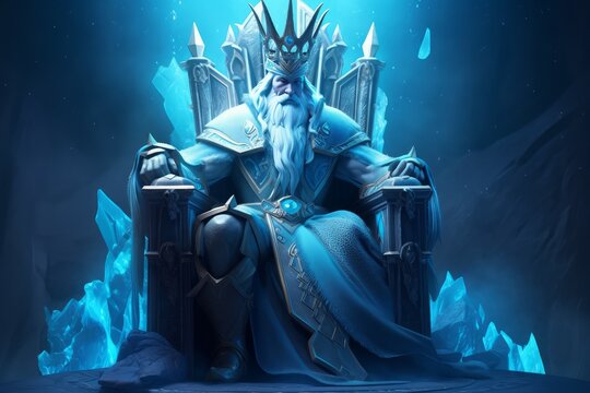 Ice king on throne. Generate Ai