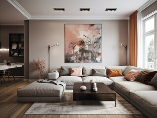Living room interior. Generate Ai