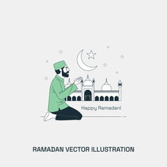 Happy Ramadan Vector Illustration. Premium quality.