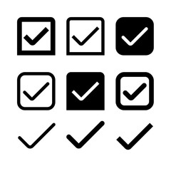 Checkbox free interface icon set. Checkbox free interface icon collection on device with filled background for web and mobile apps.