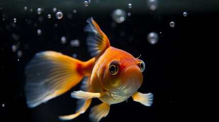 Gorgeous Goldfish in a Glass Tank
