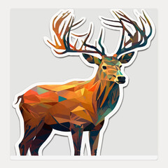 Whimsical and cheerful image of a deer in a playful, colorful style