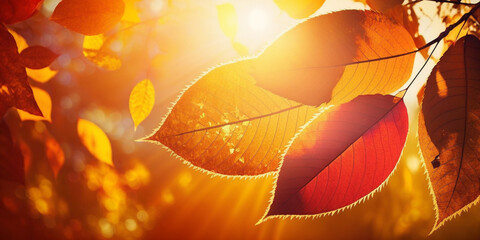 Autumn Leaves Sunny Background For Wallpaper | Generative Art 