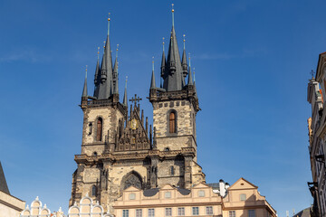 Fototapeta na wymiar Prag Rathaus Kirche alt Sehenswürdigkeit
