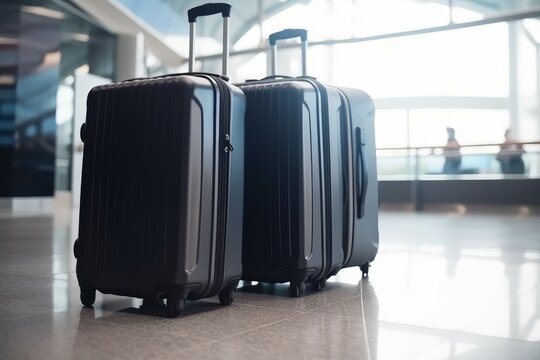 Airport travel luggage. Generate Ai