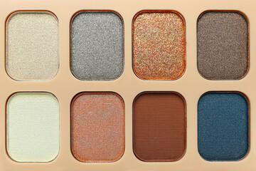 Fototapeta premium Beautiful palette of eyeshadows, closeup
