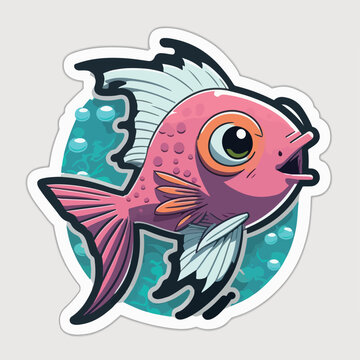 Vector image of a fish with a colorful pattern