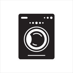Washer vector icon. Washer flat sign design. Wash machine symbol pictogram. UX UI icon