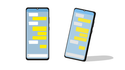 Mobile phone mock-up vector image in Kakao mobile chat window
