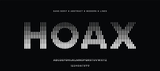 Alphabet Fonts with Abstract Line Pattern