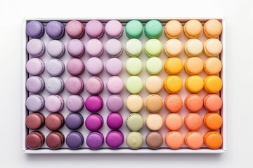 Fototapeta na wymiar Colorful french macarons. Generate Ai