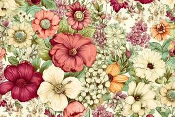 vintage spring flowers background