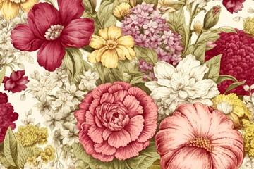vintage spring flowers background