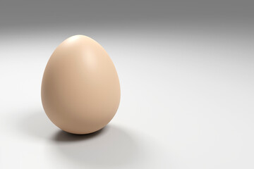 3d rendered brown egg on grey background for wallpapers, greeting cards, posters, ads.