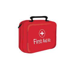 First aid kit medical bag. Flat design. Vector. Isolated. isolated on white background