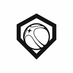 Basketball club logo, emblem, designs with ball. Sport badge vector illustration