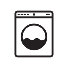 Washer vector icon. Washer flat sign design. Wash machine symbol pictogram. UX UI icon