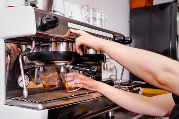 Fototapeta na wymiar Coffee Machine in a spanish bar