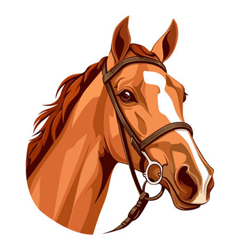 Wild horse head vector illustration isolated
