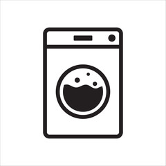 Washer vector icon. Washer flat sign design. Wash machine symbol pictogram. UX UI icon