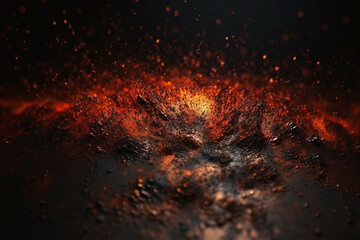 Red color grunge fire burning effect for background