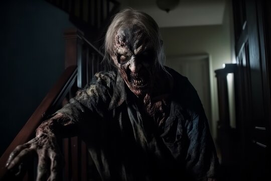 House zombie film. Generate Ai