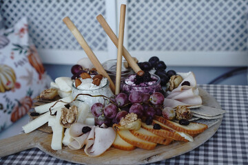 colorful cheese plate  - 590892071
