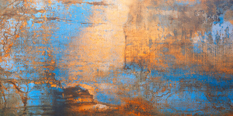 Beautiful Abstract Grunge Decorative  red brown blue Stucco Wall Background. Art Rough Stylized...