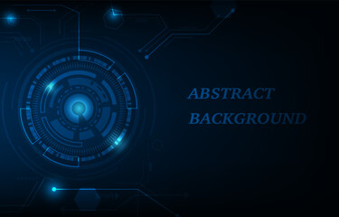 Abstract technology background. Elements are connected to lines, circles, and points. Hi-tech vector illustration.
