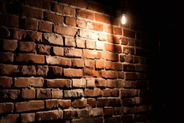 Old brick wall in light. Generate Ai