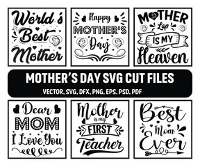 Mother's day SVG bundle t shirt design. Typography, women day, SVG, cut files, T-shirt design.