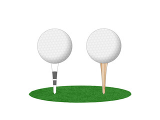 Illustration vector image of golf balls blooming on grass