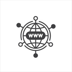 Web icon. Global network icon. Website vector icon. Site flat sign design. Www symbol pictogram. Www icon. UX UI icon