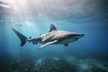 Fototapeta premium Water sea shark. Generate Ai
