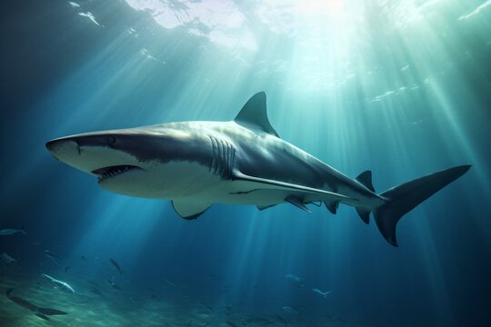 Shark underwater photo. Generate Ai