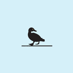 illustration of a flying wild duck vector silhouette 